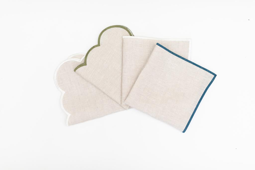 Set de 4 servilletas de lino cuadradas