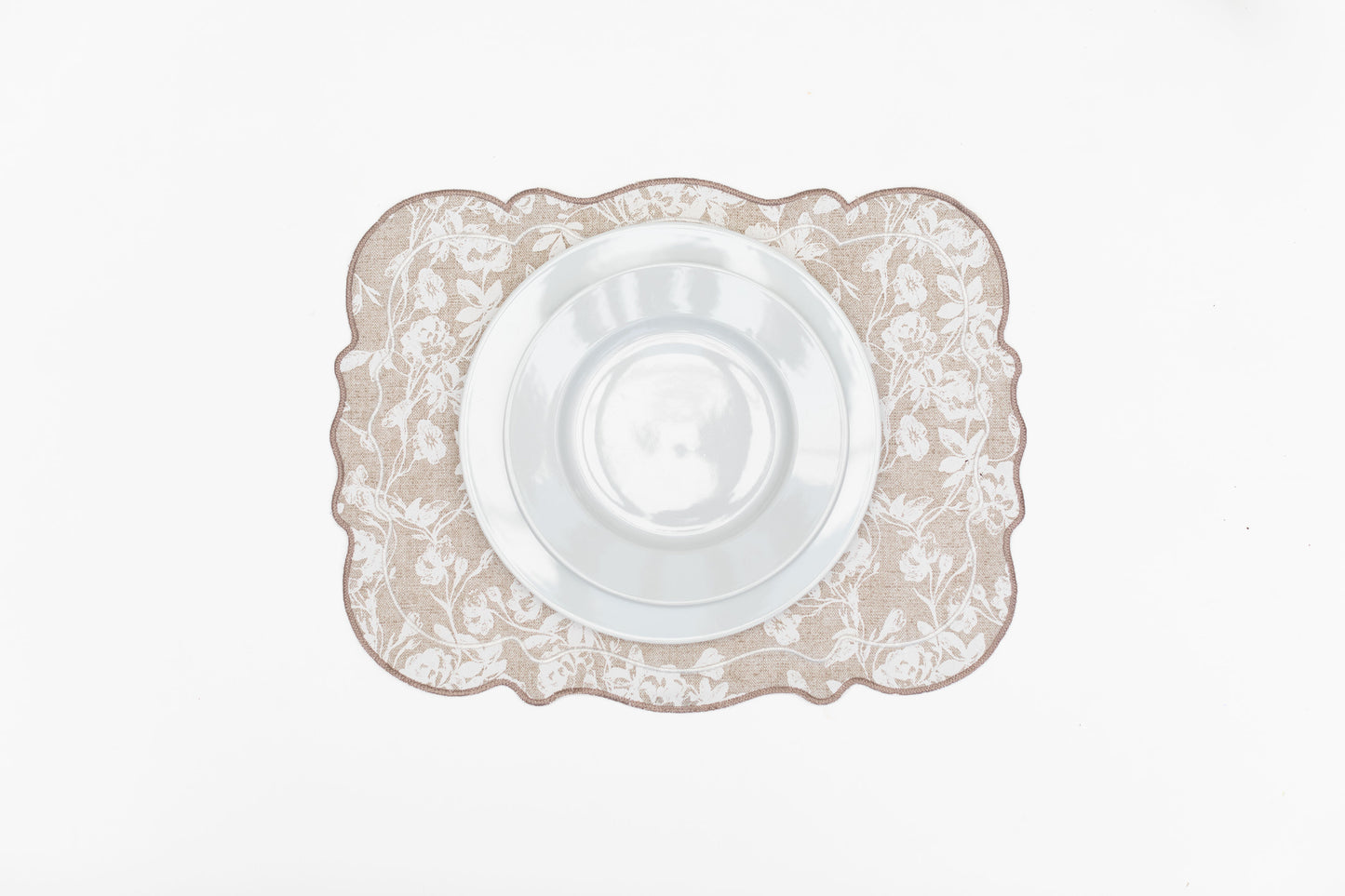 Set de 4 individuales Luisa Flores blancas