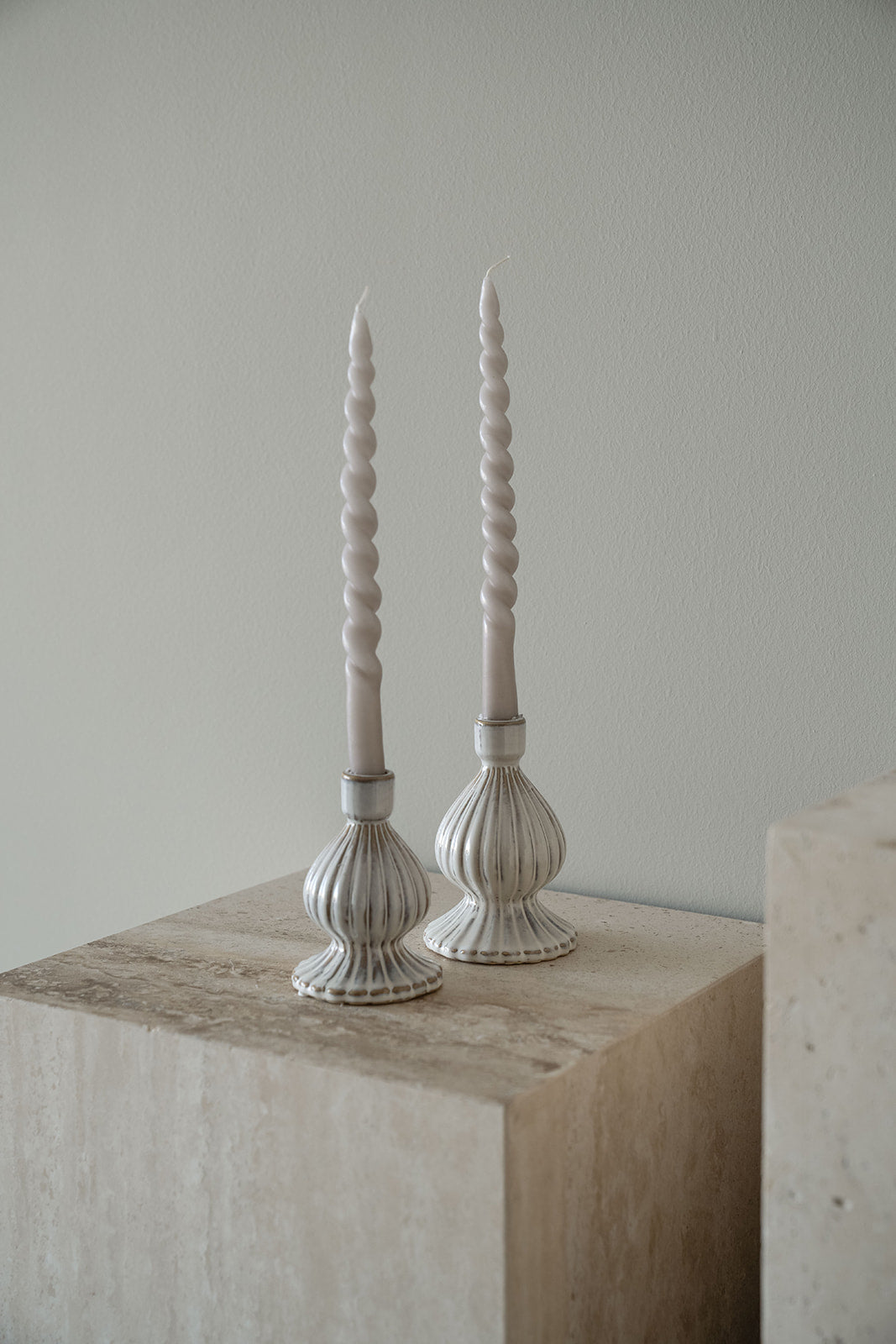 Portavelas Cecilia blanco grande