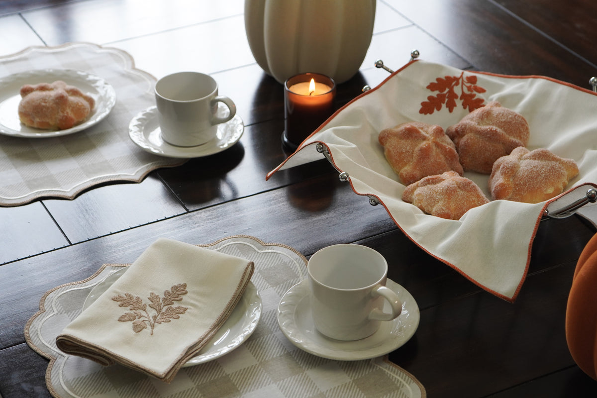 Set de 4 servilletas de algodón “Oak” beige