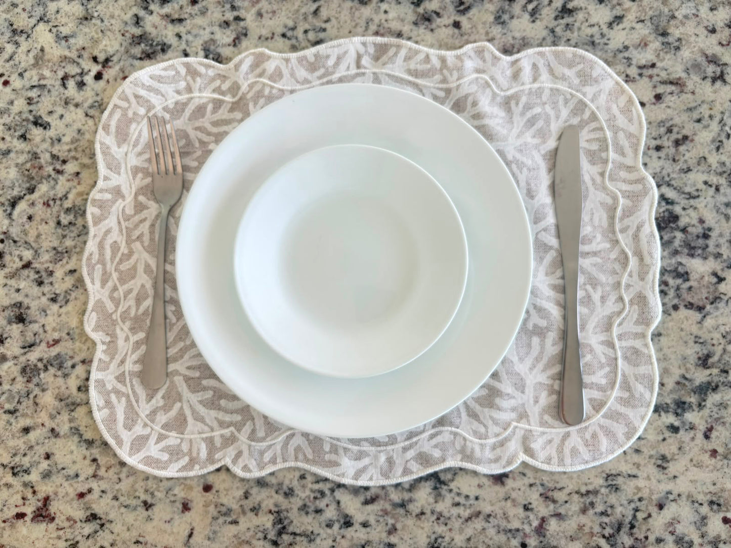 Set de 4 individuales Luisa Coral beige