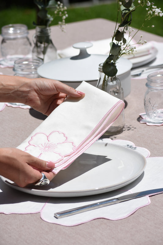Set de 4 Servilletas Pink Daisy
