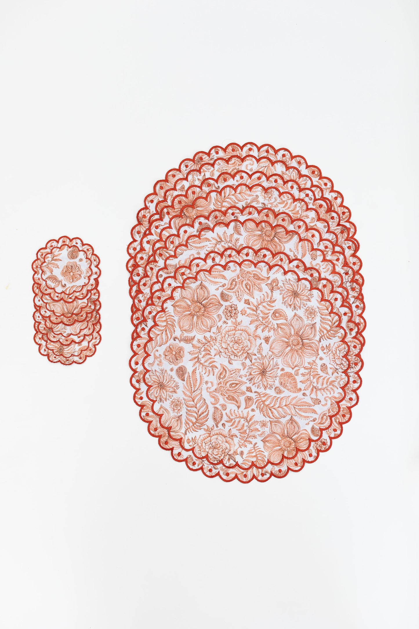 Set de 4 individuales y 4 portavasos Mariel Naranja