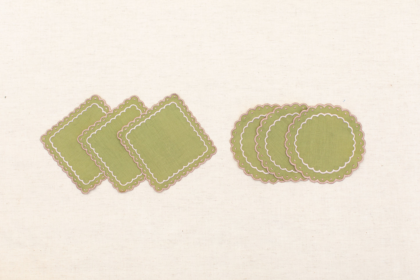 Set de 6 portavasos de lino Mix & Match