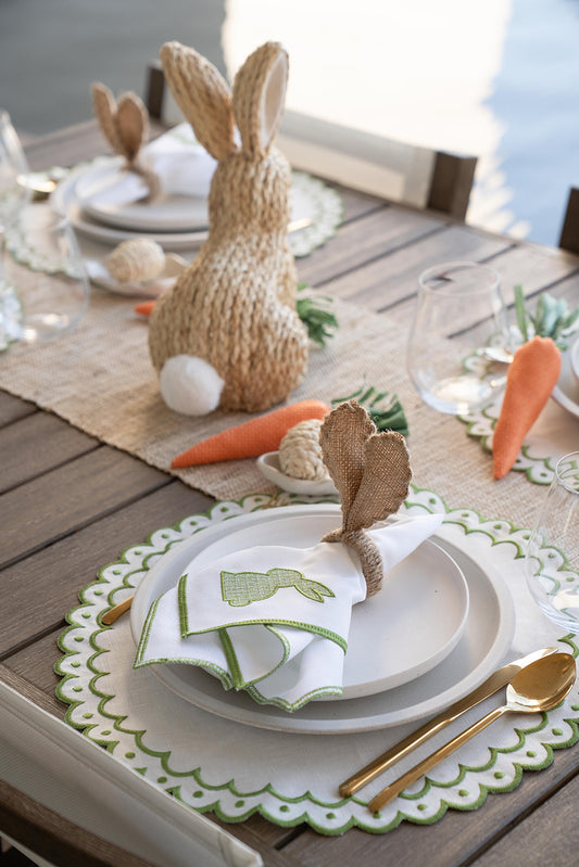 Bundle: Set de 2 Servilletas Bunny + 2 Individuales de lino Mariel verde