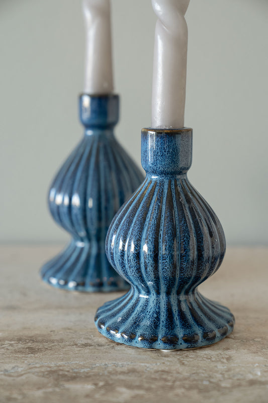 Porta velas Cecilia Azul Chico