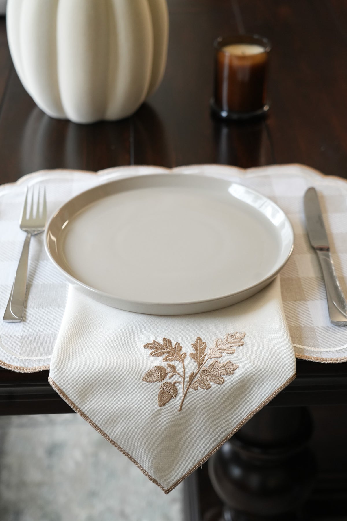 Set de 4 servilletas de algodón “Oak” beige