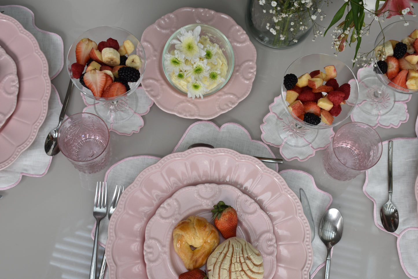 Set de 4 Portavasos Pink Daisy