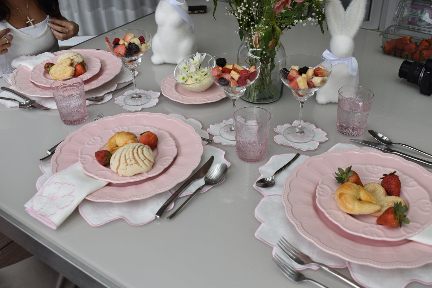 Set de 4 Servilletas Pink Daisy