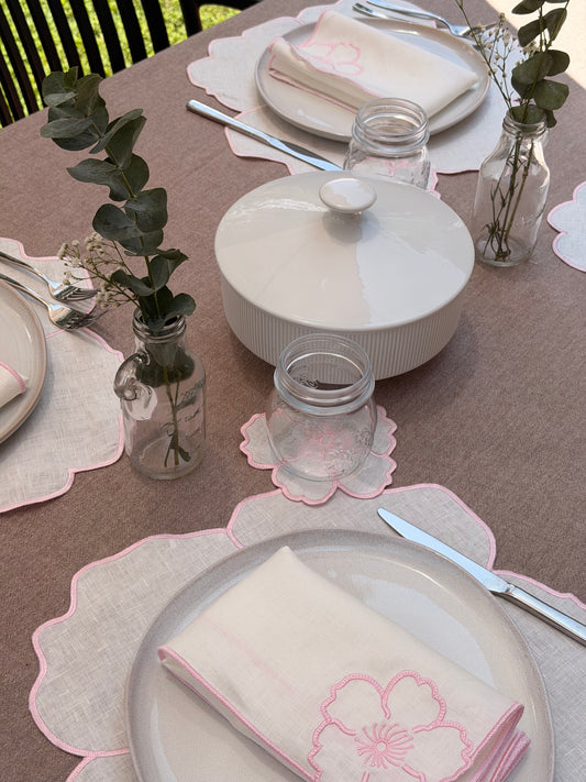 Set de 4 Portavasos Pink Daisy