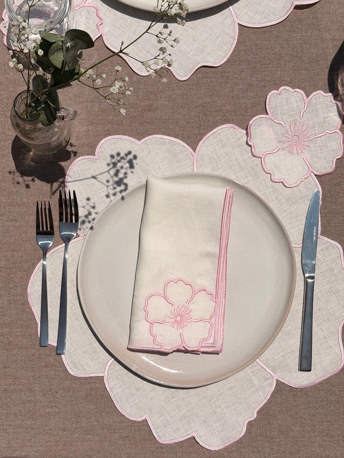 Set de 4 Portavasos Pink Daisy