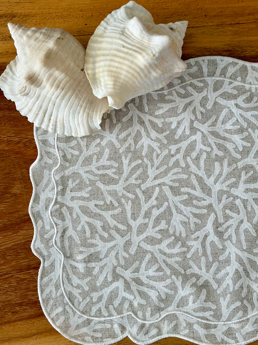 Set de 4 individuales Luisa Coral beige