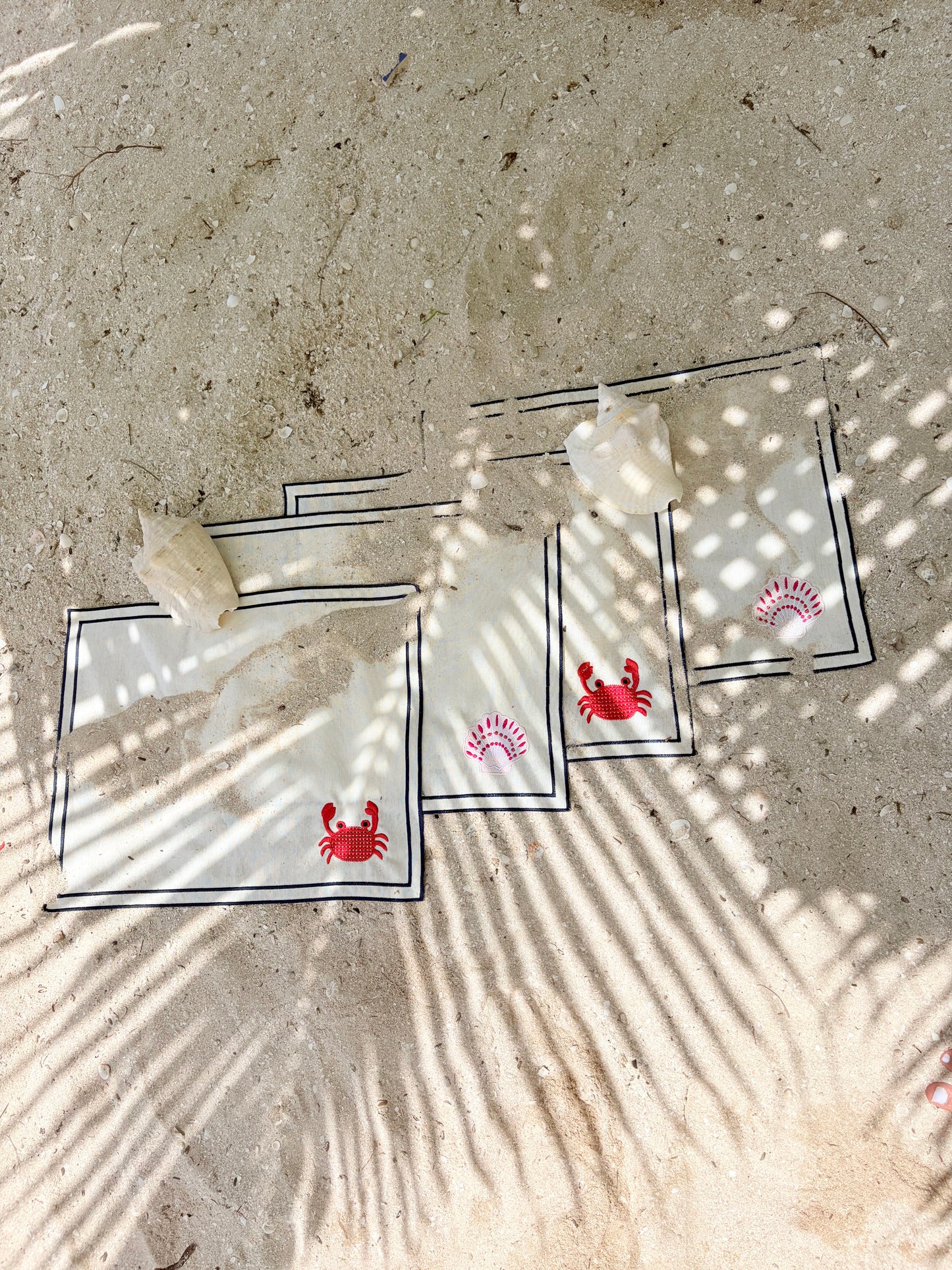 Set de 4 Individuales de Cangrejo y Concha Endless Summer
