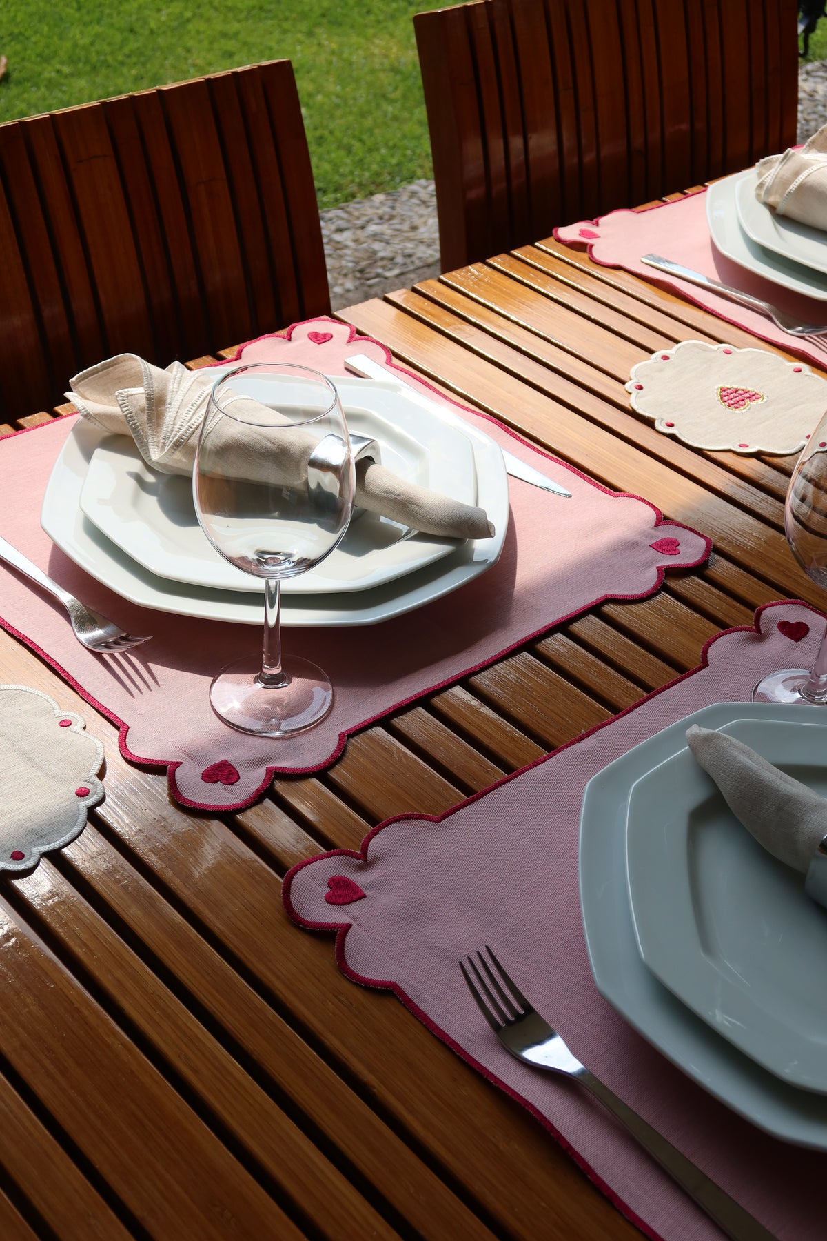 Set de 4 Individuales de algodón Galentine´s