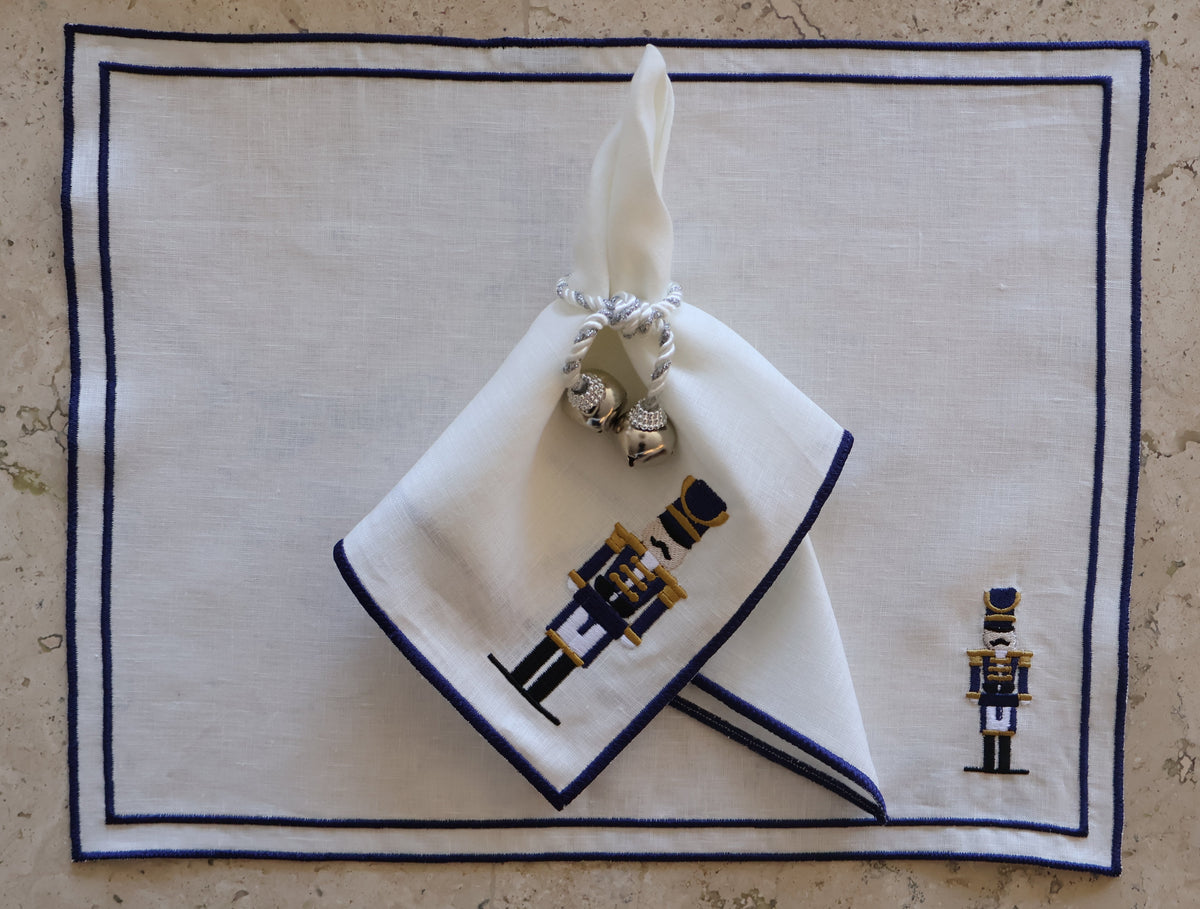 Set de 4 individuales de cascanuez azul